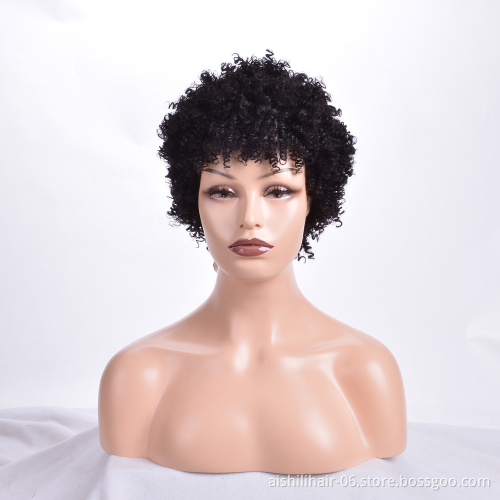 Wholesale sale of short, low-priced African curly full lace African American black women's wigs